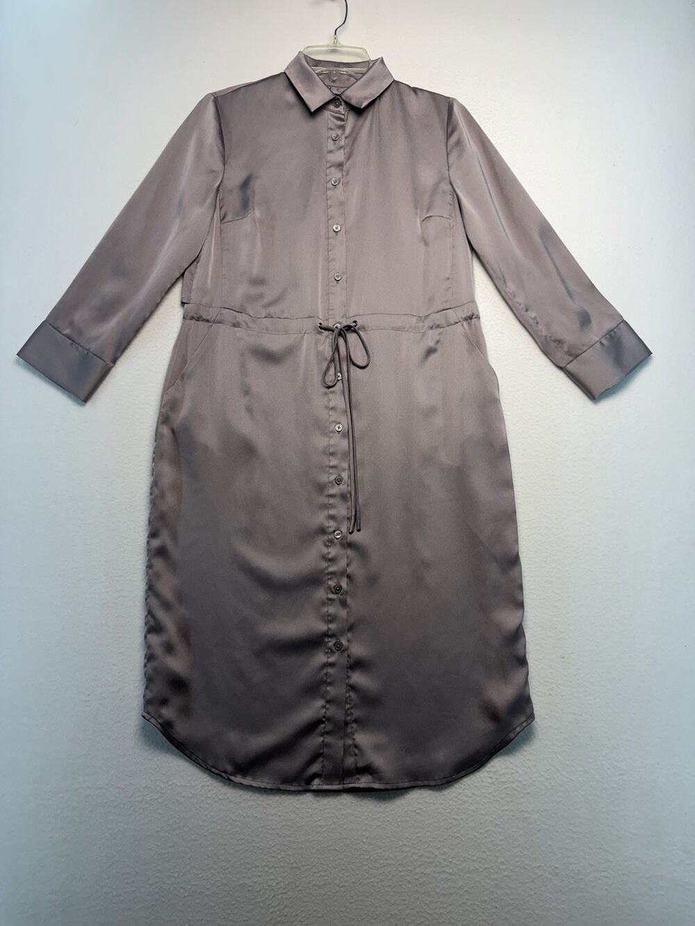 Banana Republic Lavender Women Charmeuse Shirtdress XS